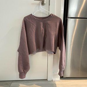 TNA Boyfriend Cropped Sweatshirt (Purple, Size 2)